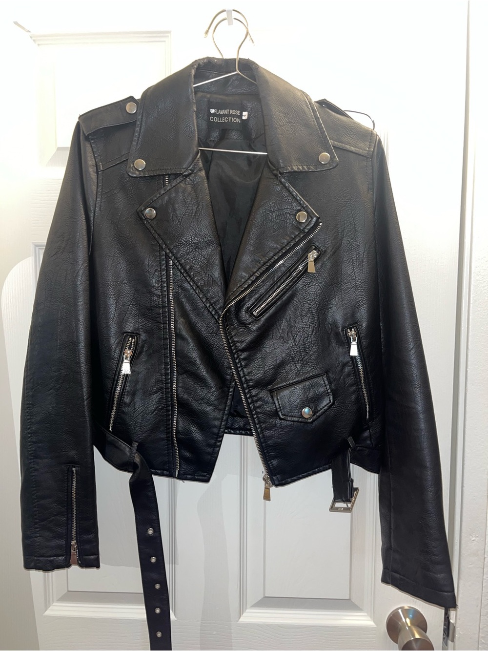 Black Faux Leather Moto Jacket